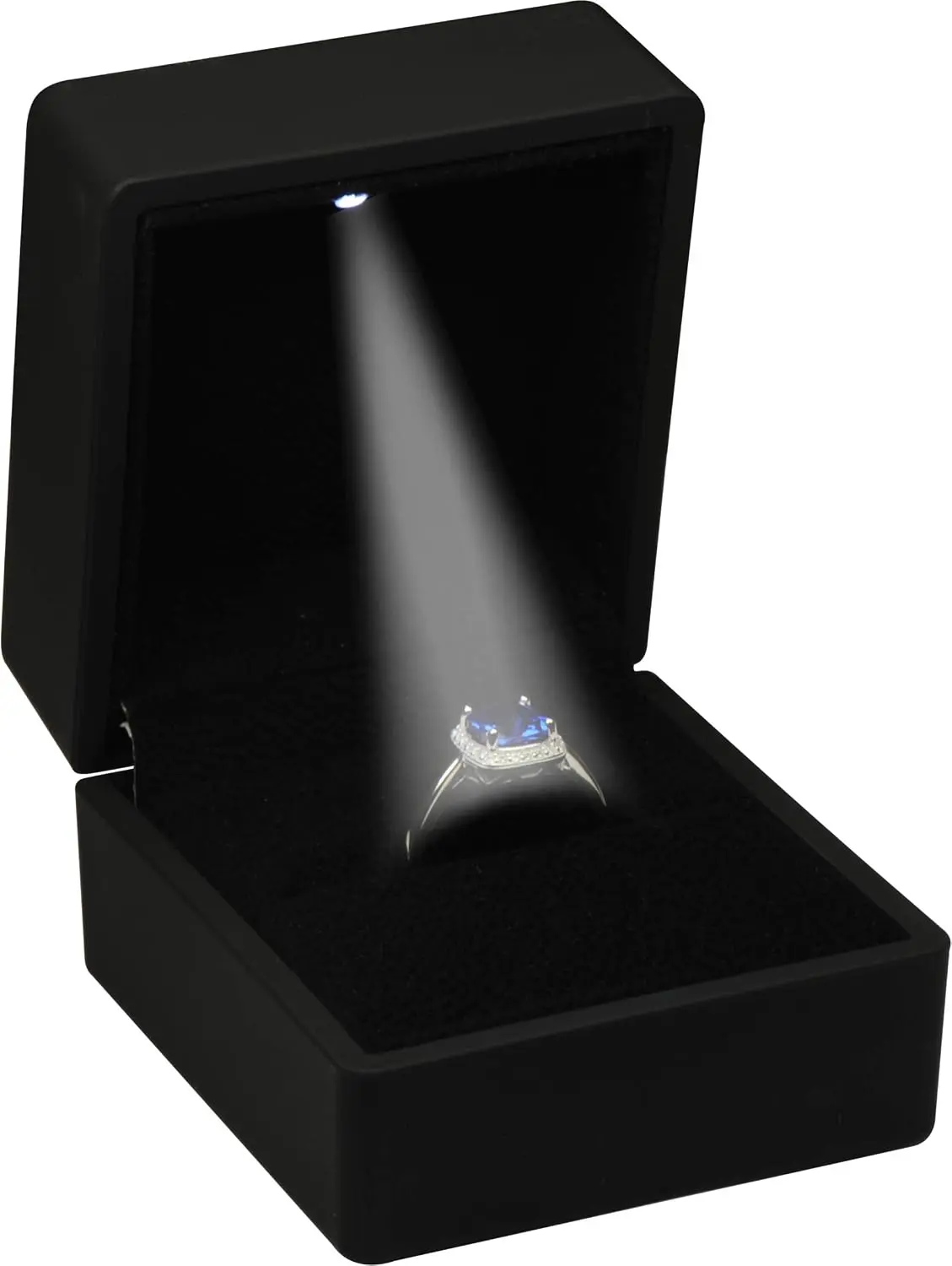 LED Black Ring Box Only (Ring Not Included) – Luxury Light-Up Jewelry Gift Box for Proposal, Wedding, Engagement, Valentine’s Day, Christmas, Mother’s Day & Father’s Day, 2.36 × 2.56 × 1.97 Inches