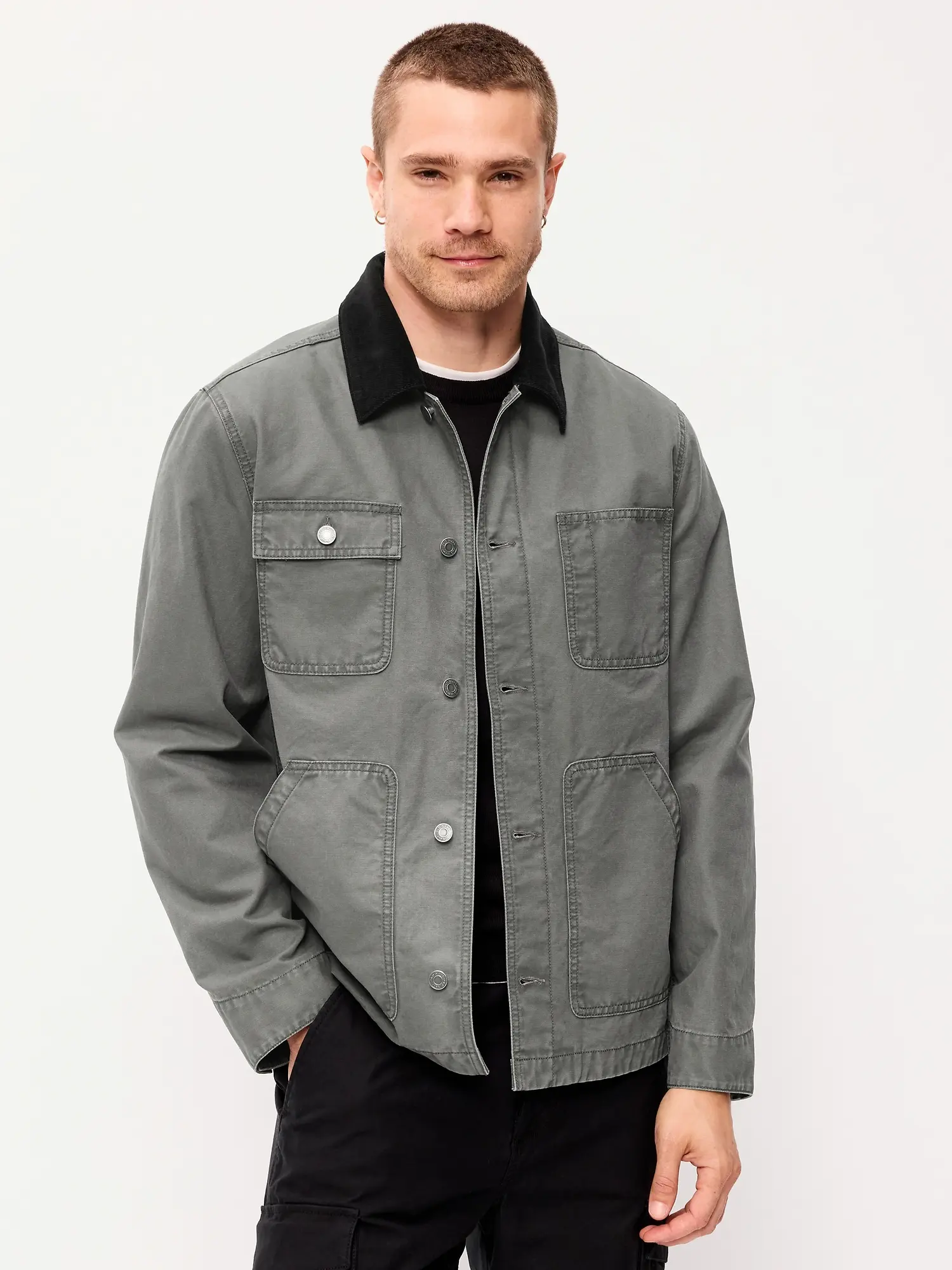 Old Navy Men's Loose Canvas Workwear Jacket Old Navy Men's Loose Canvas Workwear Jacket