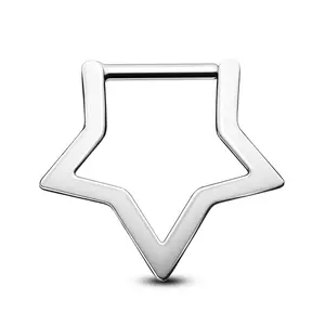 OUFER 16G/14G Titanium Star Clicker Septum Ring