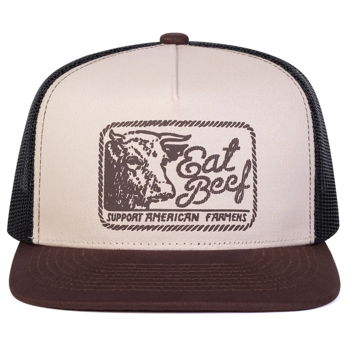 Eating Beef 3D Printed Embroidery Mens Cool Custom Graphic Hat - Advanced Adjustable, Casual Outfits Cap, Ideal for Hip Hop, Beach Use, Birthday Gift, Mens Hats, Cool Hats