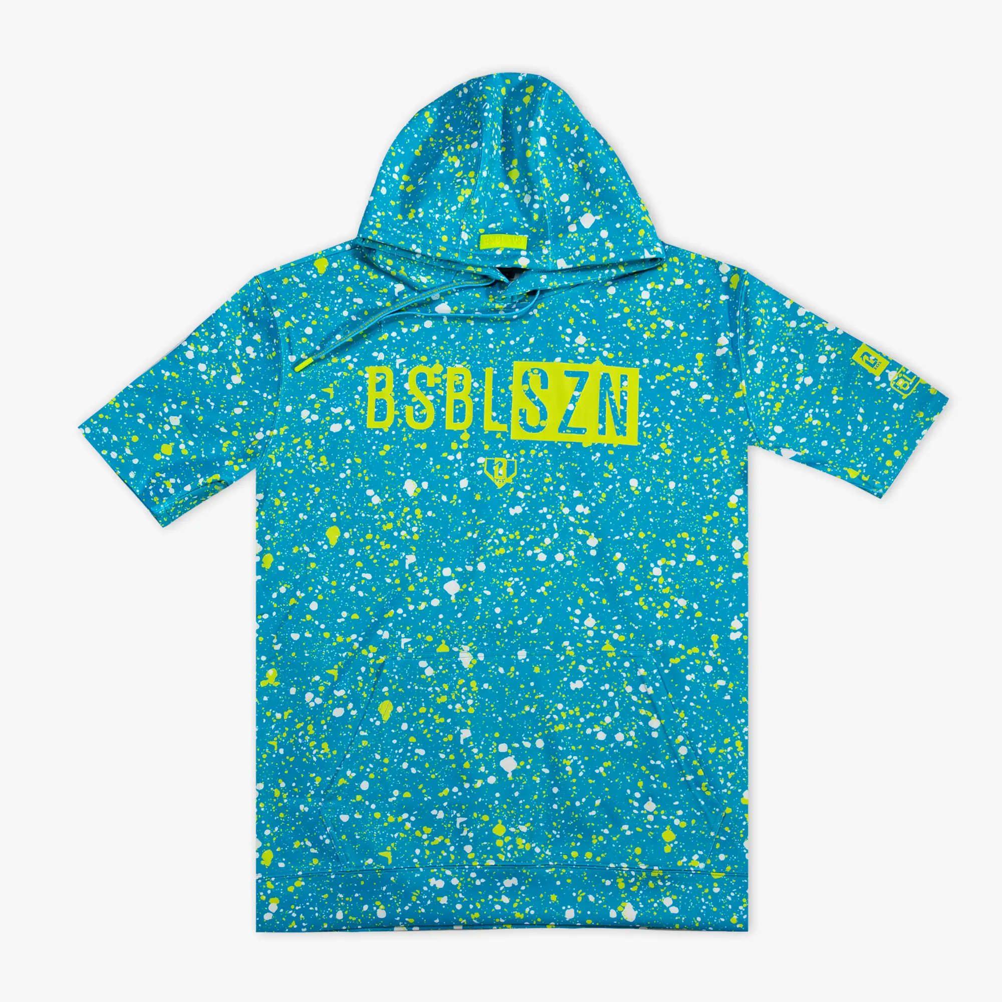 Short Sleeve Hoodie V3 - Splatter Highlighter