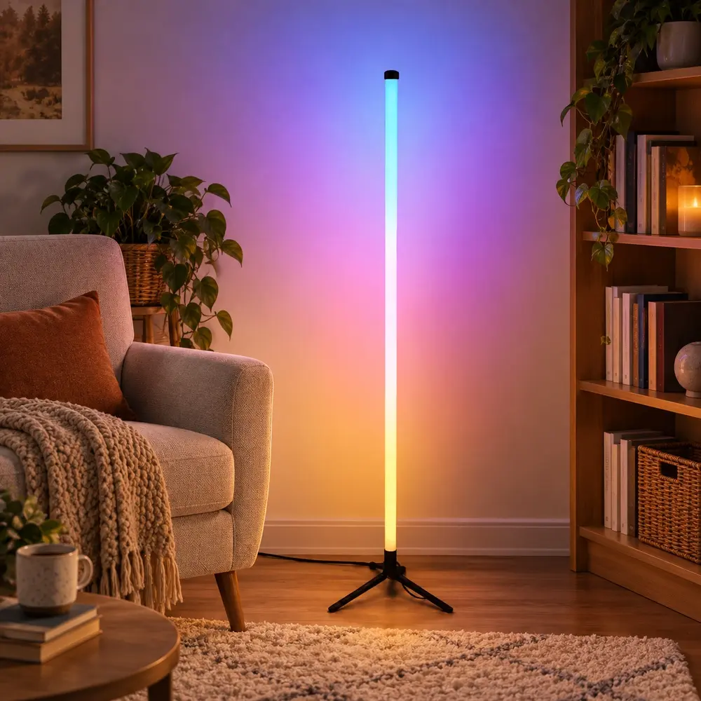 Smart LED Floor Lamp - APP & Remote Control, Music Sync, Dynamic Scene Modes, Timer, Adjustable Brightness, USB-Powered Ambient Light for Bedroom, Gaming Room (Pack of 1/2)