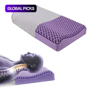 Purple Honeycomb Gel Pillow — 100% Elastic Mesh, Large-Sized Cooling Pillow (Includes Breathable Cover). Fully washable for easy maintenance, ensuring it stays dry and clean; an ideal cooling pillow for the summer season. #GLOBAL PICKS