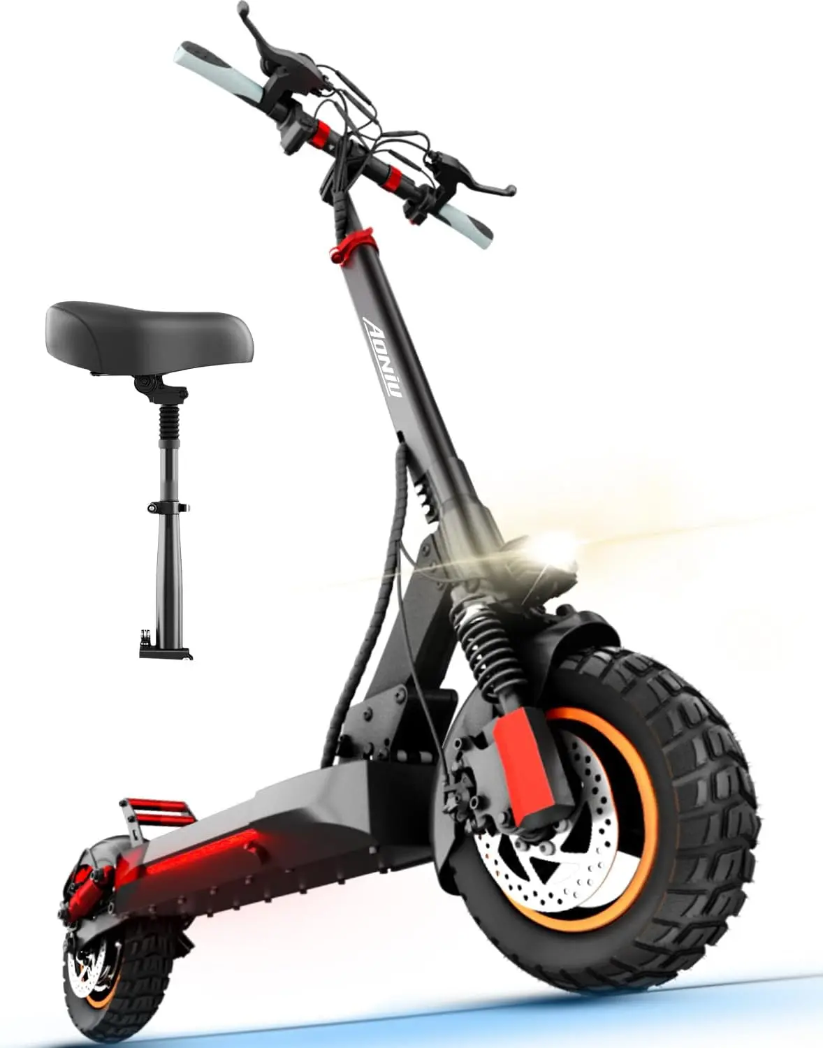 M4 Adult Electric Scooter with Seat - Off-Road, All-Terrain, Foldable, 25-30mph Fast, 31 Mi Long Range, 300 LBS Heavy Duty for Commuting & Teens