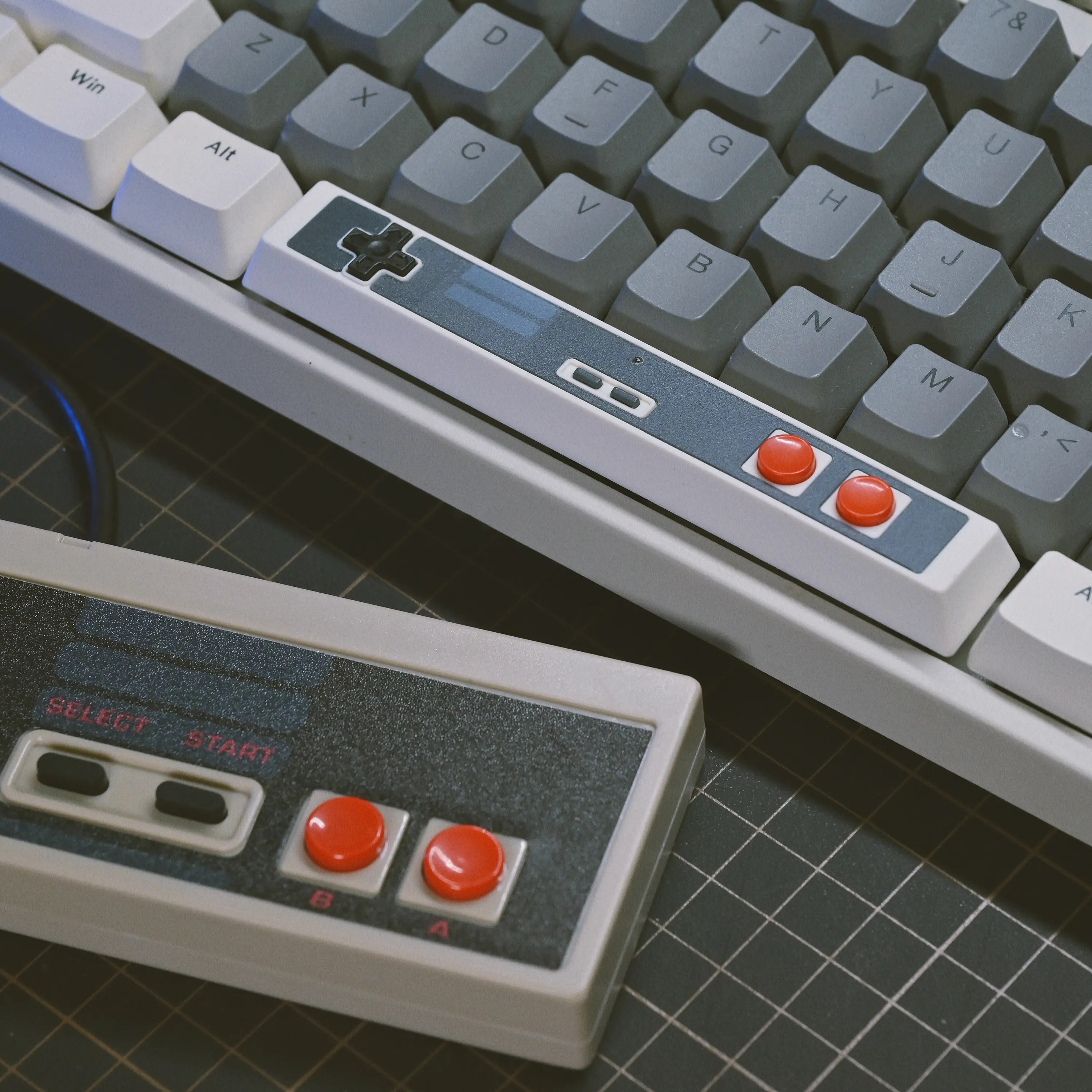 ULTRAEQUIP Retro Spacebar Keycap Classic FC Switch Space Bar Keycap Custom Keycaps Double Shot ABS OEM Profile 6.25U Artisan Keycap for Cherry, Gateron MX Switch Mechanical Gaming Keyboard (Tyep-B-Black)