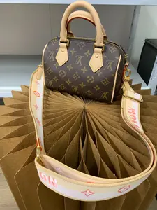 Pre-owned Louis Vuitton coated canvas handle bag LV Speedy 20 with Peach Woven strap【senza 2】