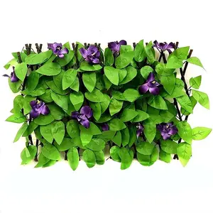 Expandable Fence Screen, Floral Artificial Hedge Grid Board, Garden Privacy Wall Decor, Easy Install Weatherproof Design, Perfect Gift