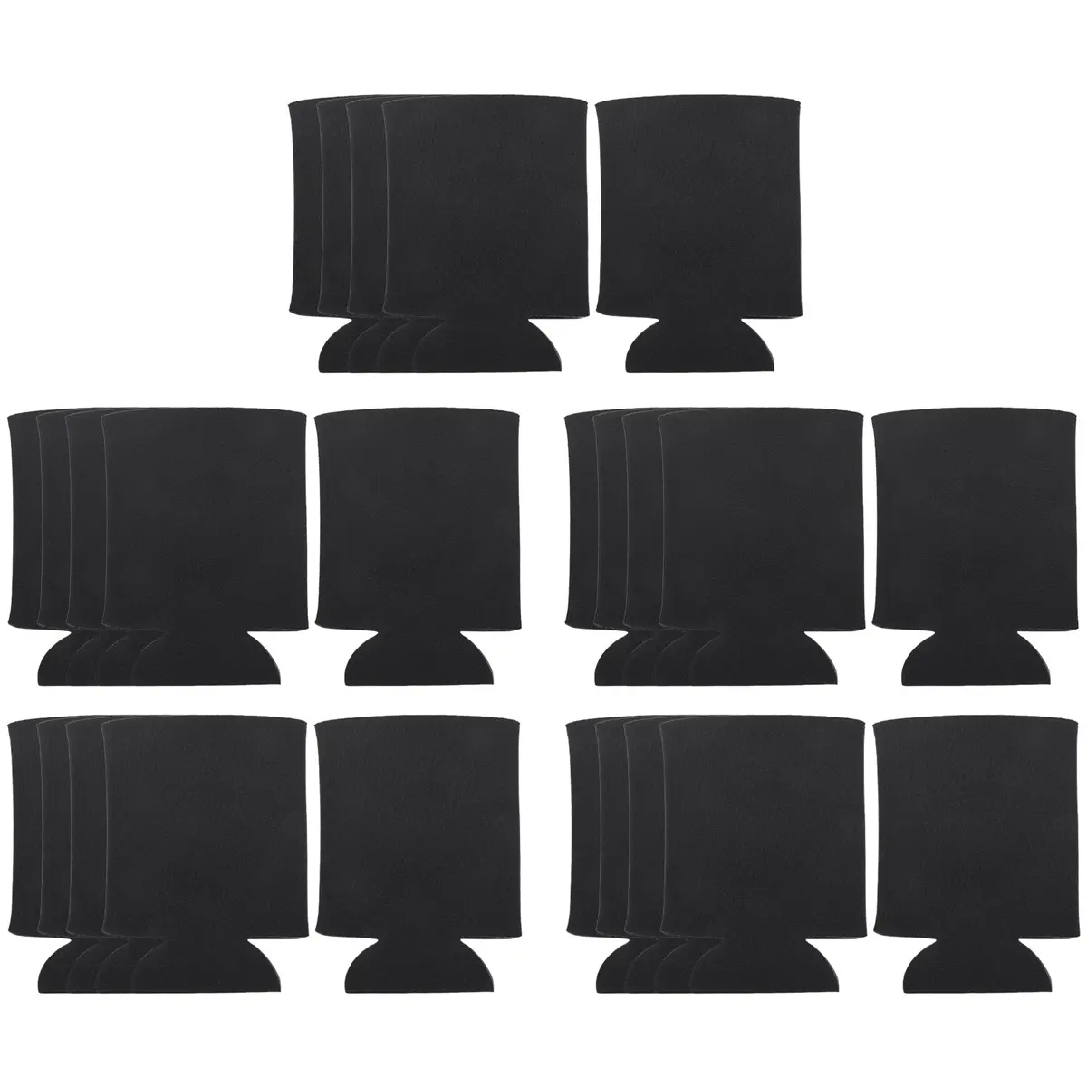 25-Pack Durable Unprinted Soft Insulated Foam Can Cooler Sleeves Set (13.5x10cm) - Fits 12oz,16oz Cans for Soda,Beer - Household Appliance Accessory (Black)
