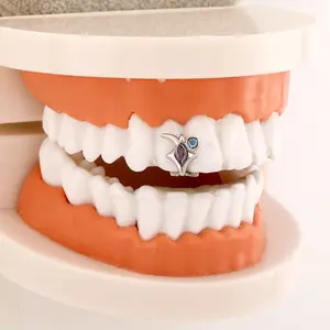 5 pcs Single Tooth Jewelry Hip Hop Style Unique Tooth Grills Durable Synthetic Zircon Perfect for Men Dental Accessories Fashion Statement Piece