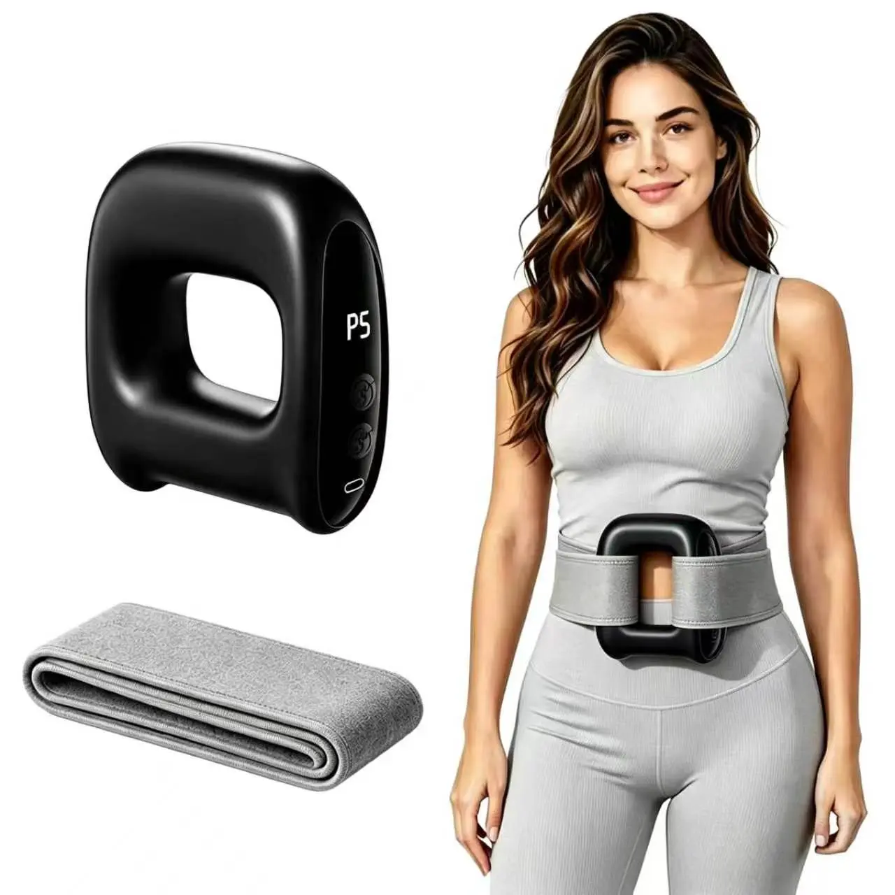 YICF portable massage with an adjustable 55-inch belt, featuring a wireless, rechargeable design—perfect for relieving tension in the lower back and upper back muscles. This compact massager also makes a thoughtful gift for parents.