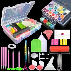 1-Piece Diamond Painting Tool Kit, 5D Diamond Art Accessories Set, Diamond Embroidery Tools with Storage Box, Complete Diamond Painting Supplies for DIY Craft Beginners