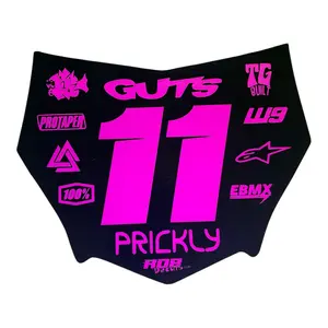 MotoCutz Plate Decal — 11 Logo — Pink