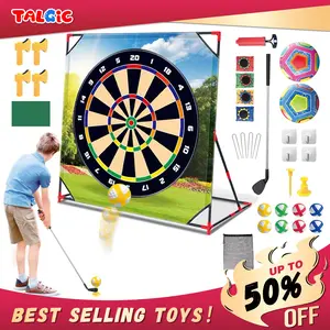 2-in-1 Golf Dartboard Game Set for Kids & Adults – Indoor/Outdoor Target Game with Clubs, Balls & Accessories