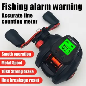 Lure Reel Fishing Wheel, Metal Line Cup Bearings, Freshwater Saltwater Universal, Fish Alert, Counting Reel, Fishing Tackle, USB Charging Cable Included