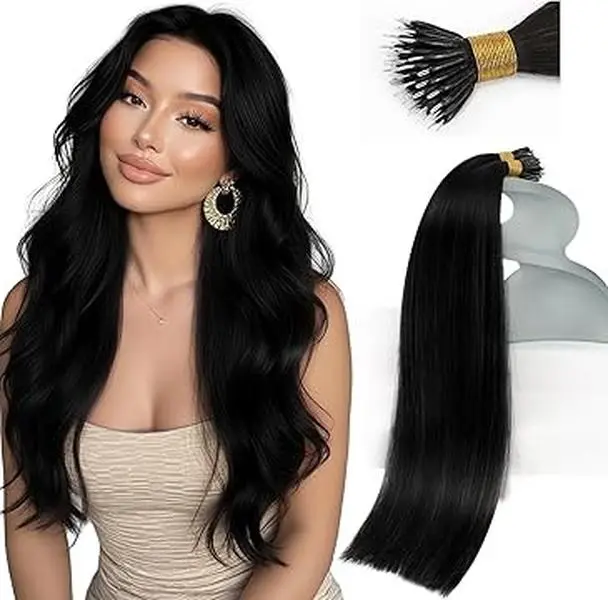 Ve Sunny Nano Bead Hair Extensions (Tools not included) Real Human Hair 14–24 Inch 50g Lightweight Volume for Women #DealsForYouDays