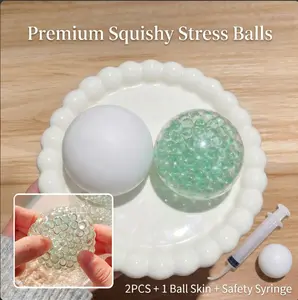 2Pcs Handmade Squishy Noisy Ball ASMR Sensory Toy with Crunchy Sound Stress Relief Soft & Hard Squeeze Touch Ages 3+ Idea for Gift Easter