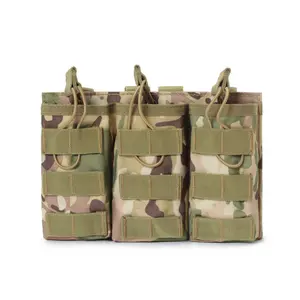 Outdoor Tactical Triple Magazine 3-Row Magazine M4 Military Enthusiast Magazine Pouch Pistol Magazine Bag Molle Vest Accessory Bag