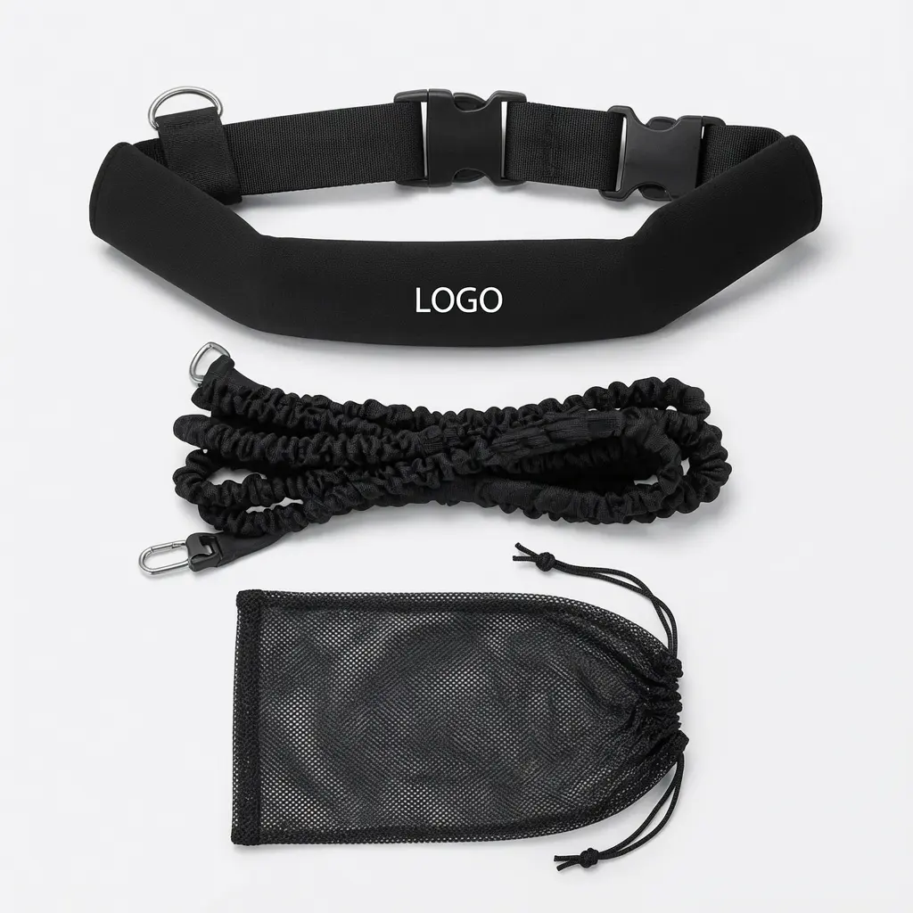 Adjustable Swimming Tether Belt (4m) - Pool Workouts Stationary Resistance Trainer, Secure Fit Mesh Carry Harness, Water Exercise Equipment for Adults