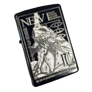 Anime Inspired Black Matte Laser Engraved Mech 01 Kaiju Petrol Lighter For Anime Fans Birthday Gift Fathers Day Present Christmas Gift NEV Design