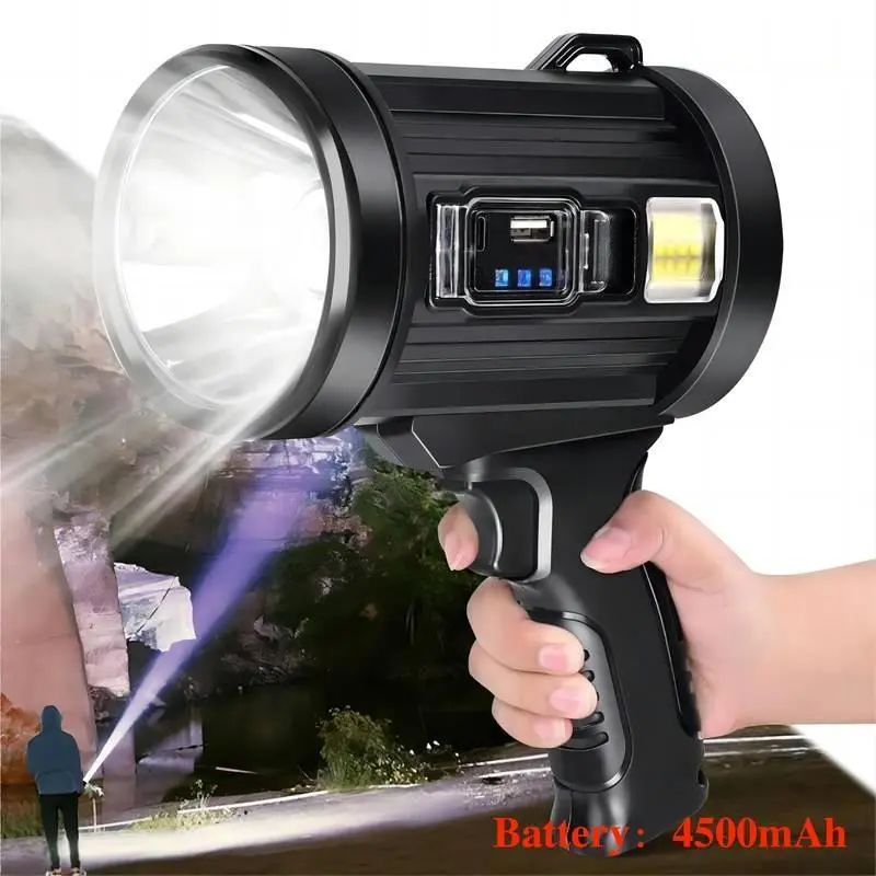 Solar-Powered Rechargeable LED Outdoor Torch - Super Bright, 6 Modes, 3 Color Filters, Durable ABS Matte Finish, Ideal for Hunting, Camping