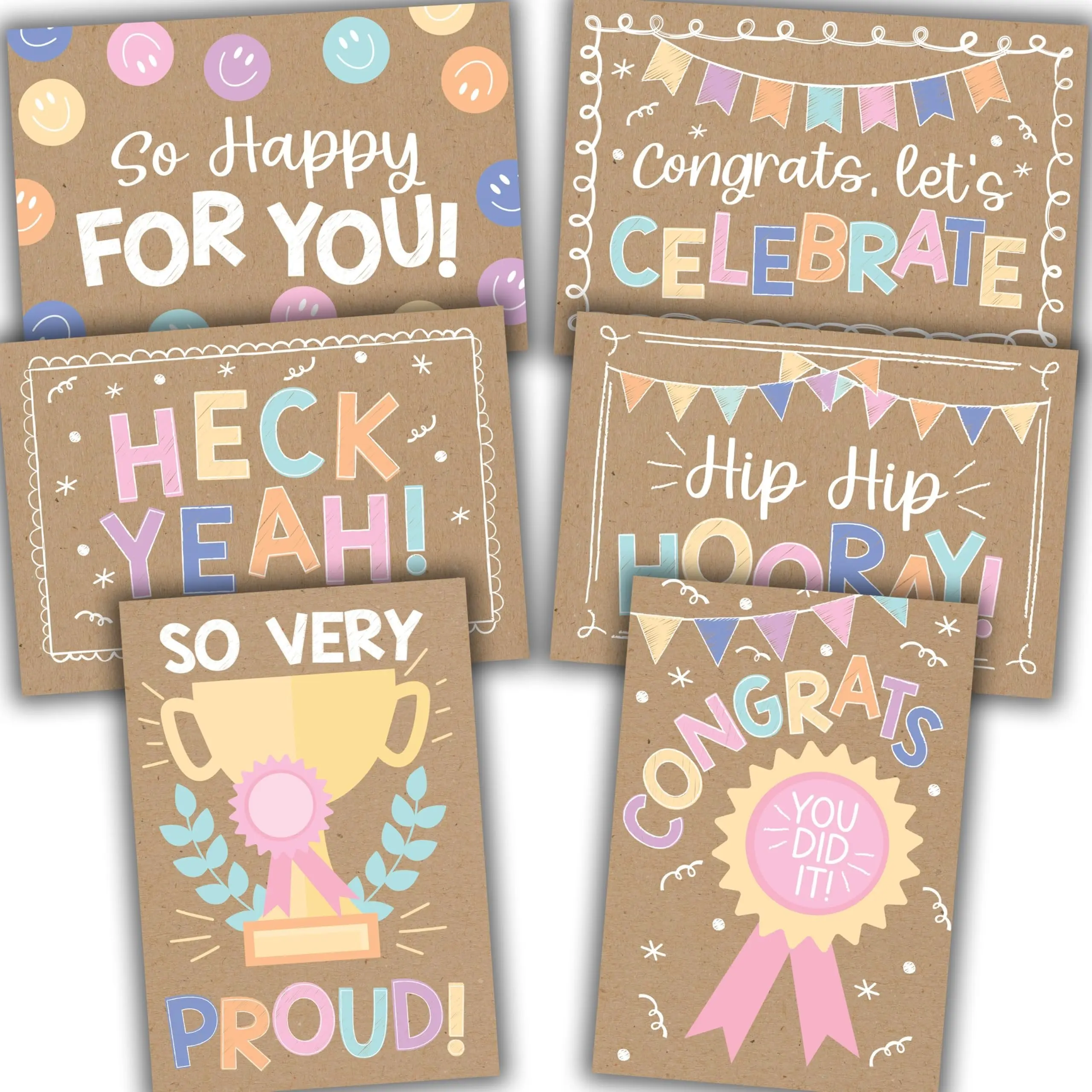 Hadley Designs Greeting Cards Assortment, 24-Pack Folded Congratulations Cards (4x6 in) with Envelopes, Durable Cardstock, Vibrant Colors for Birthdays, Graduations