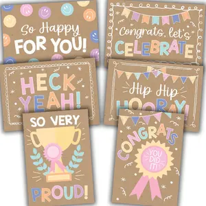 Hadley Designs Folded Congratulations Cards Set of 24 4x6 Inch Cards with Envelopes Durable Cardstock Vibrant Colors for Birthdays Graduations