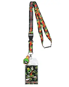 Looney Tunes Marvin The Martian Lanyard Reversible Breakaway ID Badge Holder with 1.75" Rubber Charm