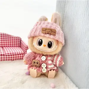 Labubu Fashion Doll Set without Doll, Handmade Clothing, Bag, Hat 3 Piece Set for 1st and 2nd Generation Labubu, Perfect Gift for Daughter's Birthday and Anniversaries