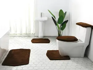 Rachel Home Fashion 5-Piece Luxurious Ultrasoft Bath Rugs Set. Contains: Bath Mats, Tank Cover, Lid Cover and Comodo Rug