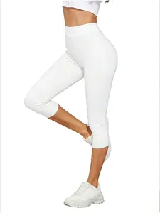 3 PCS High Waist Capri Leggings for Women, Y2K Aesthetic Stretchy Slim Fit Capris, Buttery Soft Casual Workout Pants,2026 Athleisure Outfit,Yoga, Gym, Daily Wear, Running, Shopping, Versatile Minimalist Style for Teen Girls, Gen Z Fitness Lovers