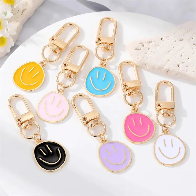 Smiley Face Keychain Key Ring Key Holder for Car Key and House Key