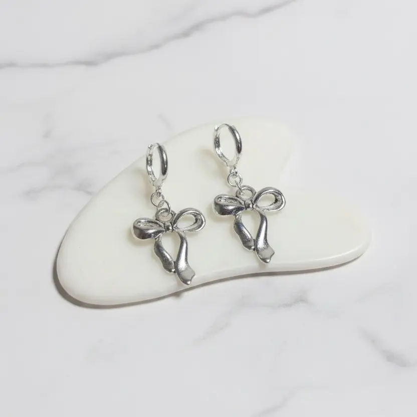 Silver Bow Earrings