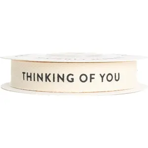Custom Herringbone  Ribbon,  5/8 Inch  Ribbon with Thinking of You Printed Phrase, 10 Yards