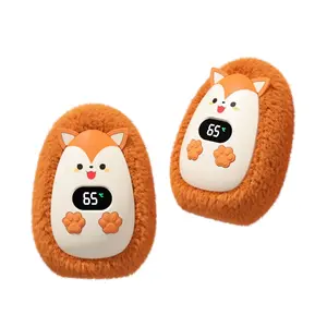 Portable Electric Hand Warmer with Digital Display Temperature, Fleece Material, Ideal for Students Traveling, Outdoor, Compact Design for Easy Use