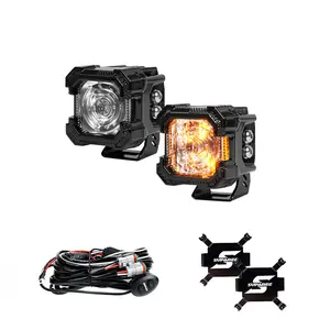 Suparee Recon 1 2Inch LED Pod Lights Spot Flood Beam With Amber DRL for Enhanced Visibility and Style