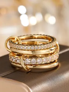 Fashionable Band Rings for Women & Men Stackable Design with Synthetic Zirconia, Perfect Wedding Jewelry for Girls, Ideal Valentine's Day Gift, Special Occasion Accessory, Artificial Zircon Ring