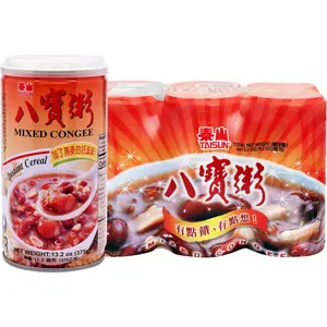 Taisun Mixed Congee Traditional Chinese 6 Cans Pack 13.2 Oz Hearty Nourishing Ready-to-Eat Congee for Breakfast or Snack