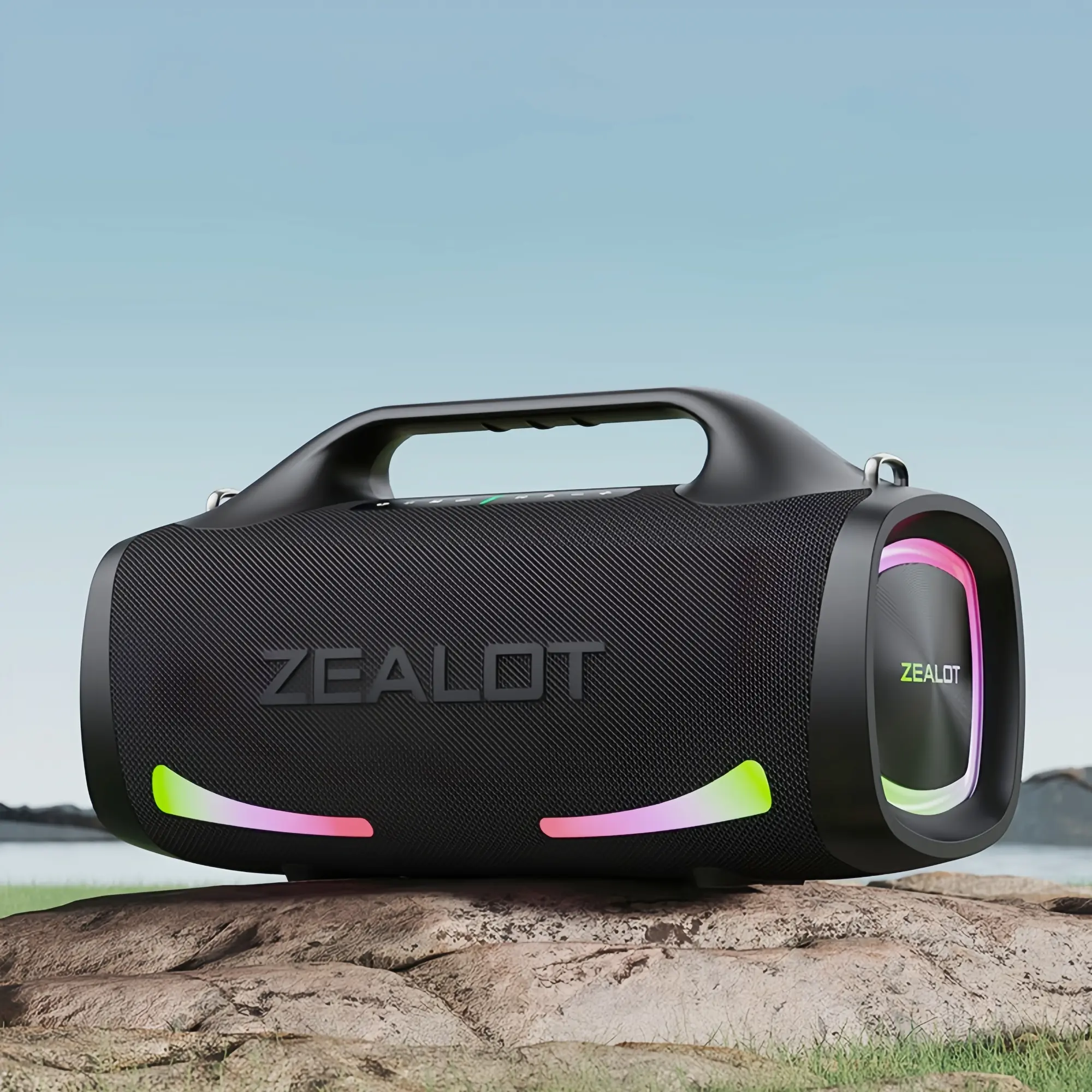 Zealot S79 Wireless Speaker, 100w Big Bluetooth Speaker Portable Outdoor Sound System, Ipx6 Waterproof, Stereo Audio, Long Playtime, Rechargeable Waterproof Speaker, Home Car Party Use.