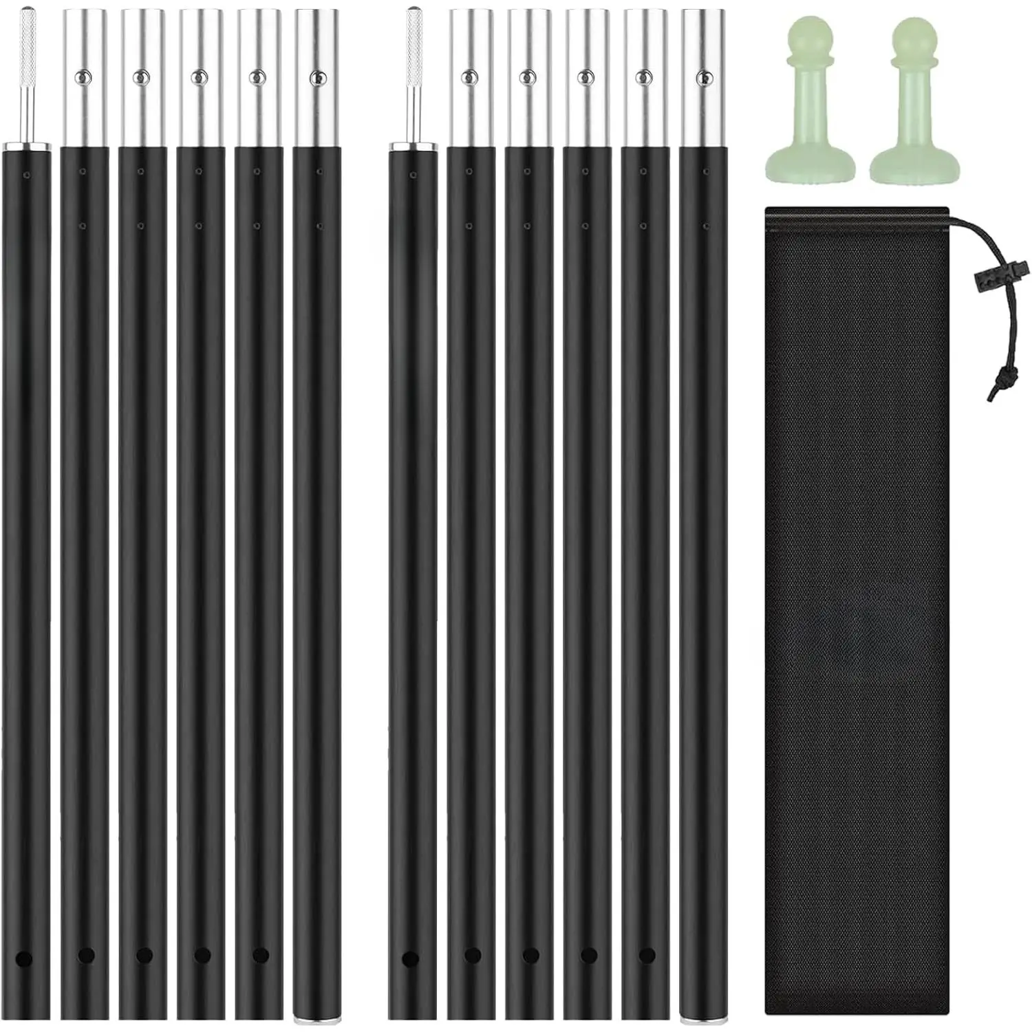 Tent Poles for Tarp,  Camping Tent Tarps Poles Adjustable Aluminum Camping Accessories  Heavy Duty Poles Thicker Tent Pole with a Diameter of  for Backpacking Hiking Awning