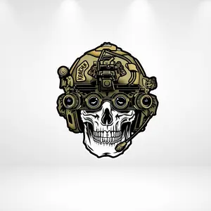 Tactical Skull Sticker, Military Skull Vinyl Decal, Night Vision Helmet Waterproof Laptop Car Sticker