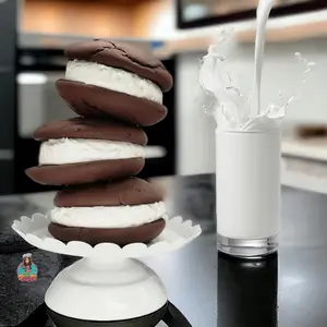 Chocolate Gourmet Maine Whoopie Pies by Smart Whoopies LLC. (Snack Cake) Dessert 12 pack- Vanilla Cream