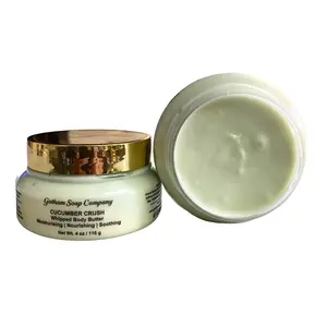 Cucumber Crush  Whipped Body Butterr, Plant-Based Oils, Butters, Fresh Clean Scent, Ideal for Dry Skin, Moisturizing, Vegan-Friendly, Natural Skincare, Hydrating Cream, Artisan Craft, Nourishing Body Moisturizer, Bath and Body, Soothing Hydration,