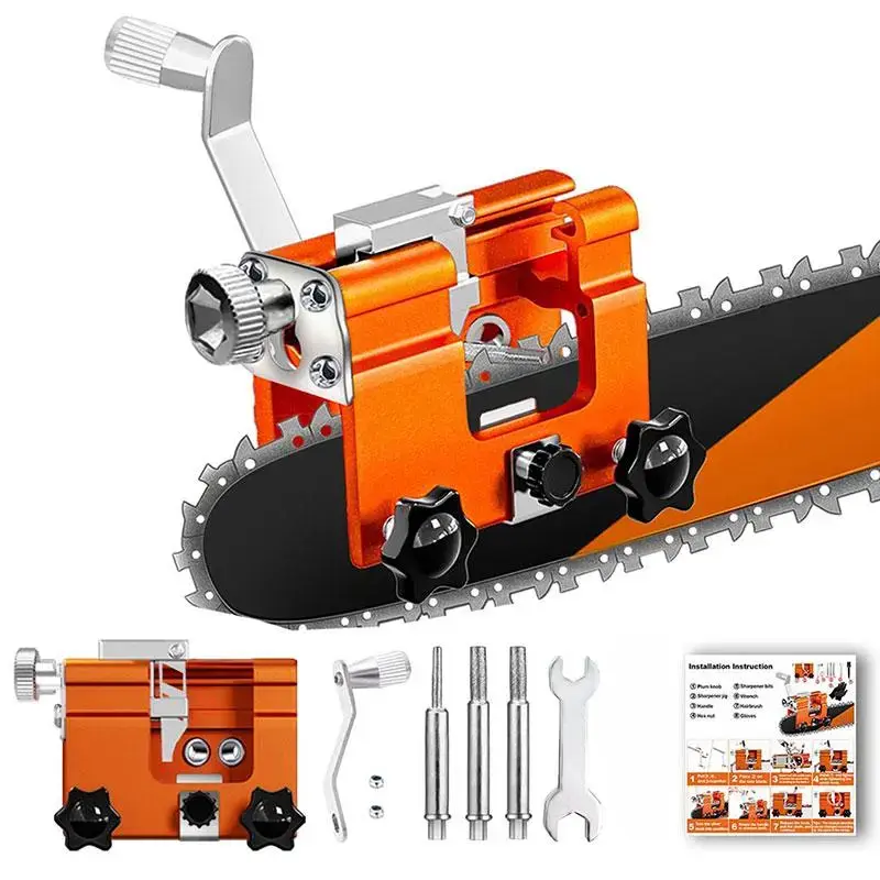 Portable chainsaw chain sharpener, manual chain grinding tool, home garden chainsaw accessories