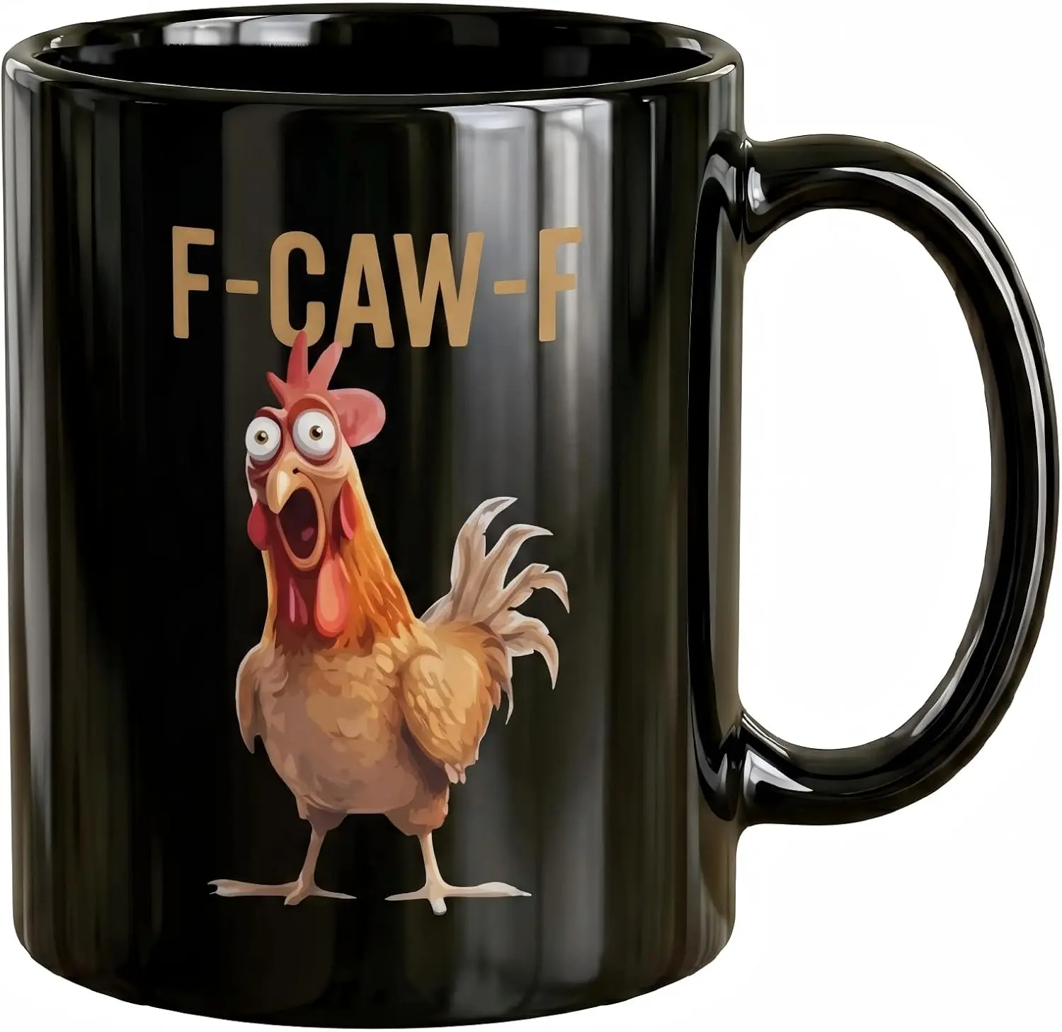 F-Caw-F Funny Chicken Ceramic Coffee Mug 11 oz Novelty Office Cup | Microwave & Dishwasher Safe, White Elephant Gift Exchange, Gag Gifts for Men & Women, Ideal for Morning Brew, Tea & Hot Cocoa