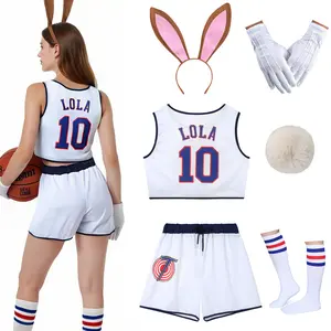Couples Halloween Costume Sets Space Basketball Jersey with Bunny Costume Accessories