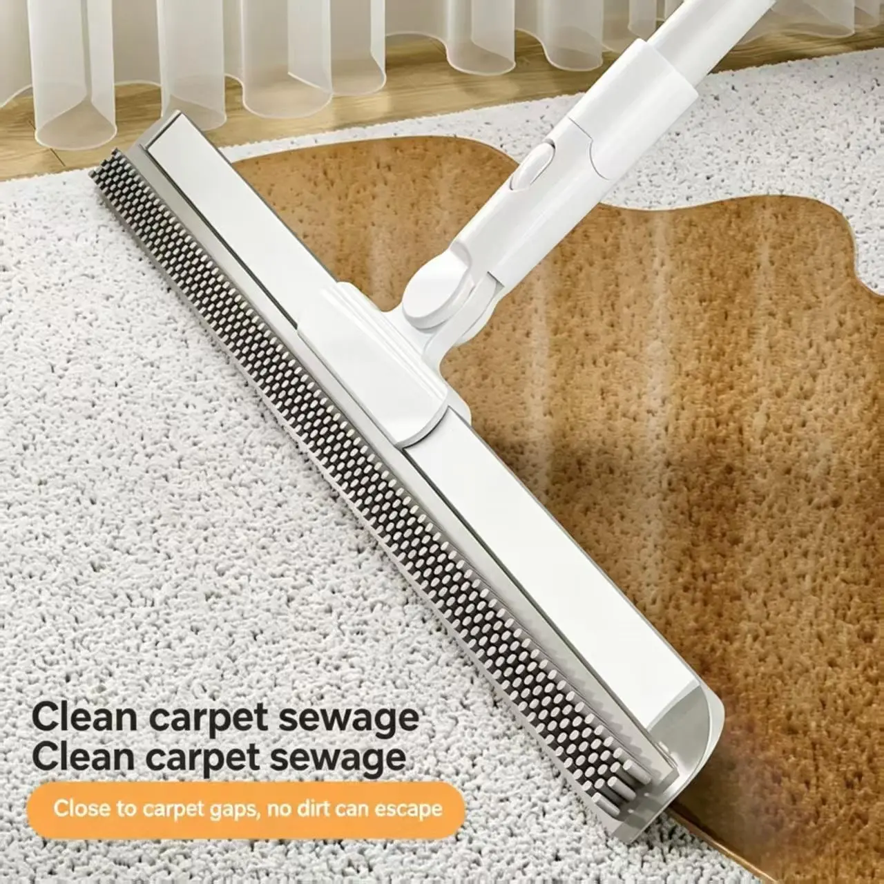 4-in-1 Multifunctional Magic Broom - Floor Squeegee, Sweep Brush, Scrape Tool All-In-1 Home Cleaning Mop for Tile & Hard Floors, Carpet