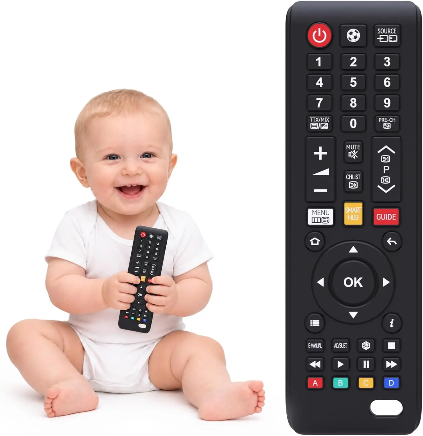 Baby Remote Toys for 0-6, 6-12 Months, Food Grade Silicone Teething Toys,Chew Toys for Babies 3-24 Months, Upgraded TV Remote Control Shape Teether Toys for Baby and Infants