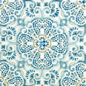 Fontaine Peel & Stick Floor Tiles - Blue, 60 x 24 x 0.06 Inches, Unique Design, Easy Installation & Removal