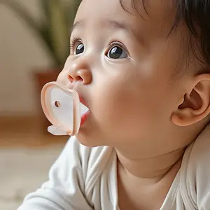 Baby Pacifiers for 0Months, Breast-Shaped Soft Silicone Newborn Pacifiers with Large Air Vents, BPAFree, 2Pack, Soft Silicone Soother