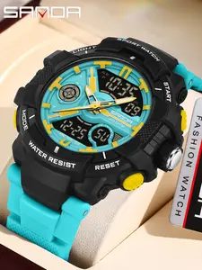 Men's Sportive Digital Wristwatch, Fashionable Digital Watch with Luminous Dial & Alarm Mode, Modern Waterproof Watch with Digital Display for Men, Sporty Waterproof Watch